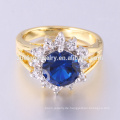 Guangzhou Schmuck zwei Ton plattiert Ring mit Saphir Zirkon